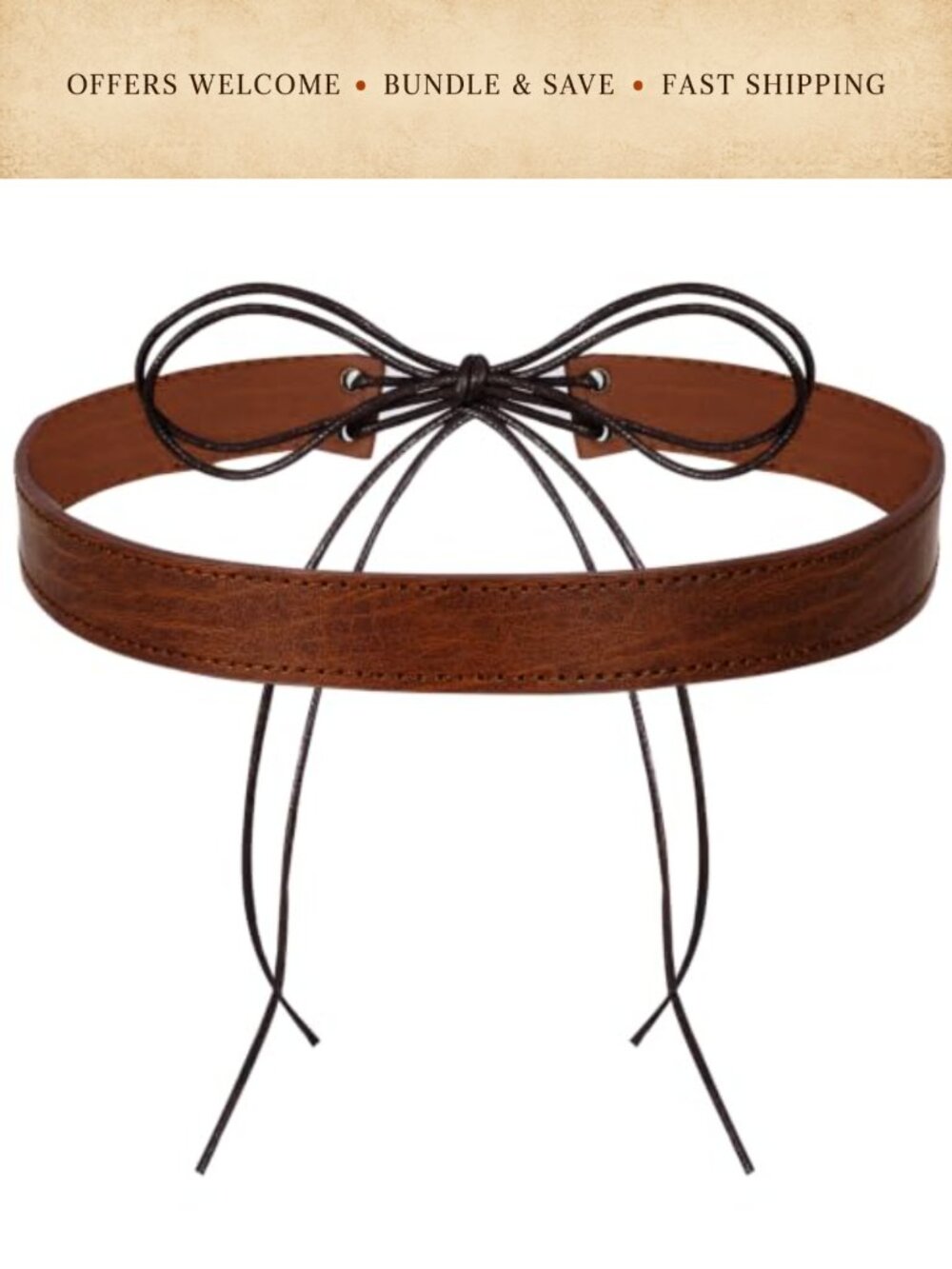 Faux Leather Viking Headband Adjustable Medieval Costume Headpiece